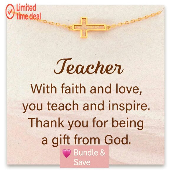 18K Gold Plated Cross Bracelet, 6" Length, Sterling Silver, Dainty Charm - Picture 1 of 7